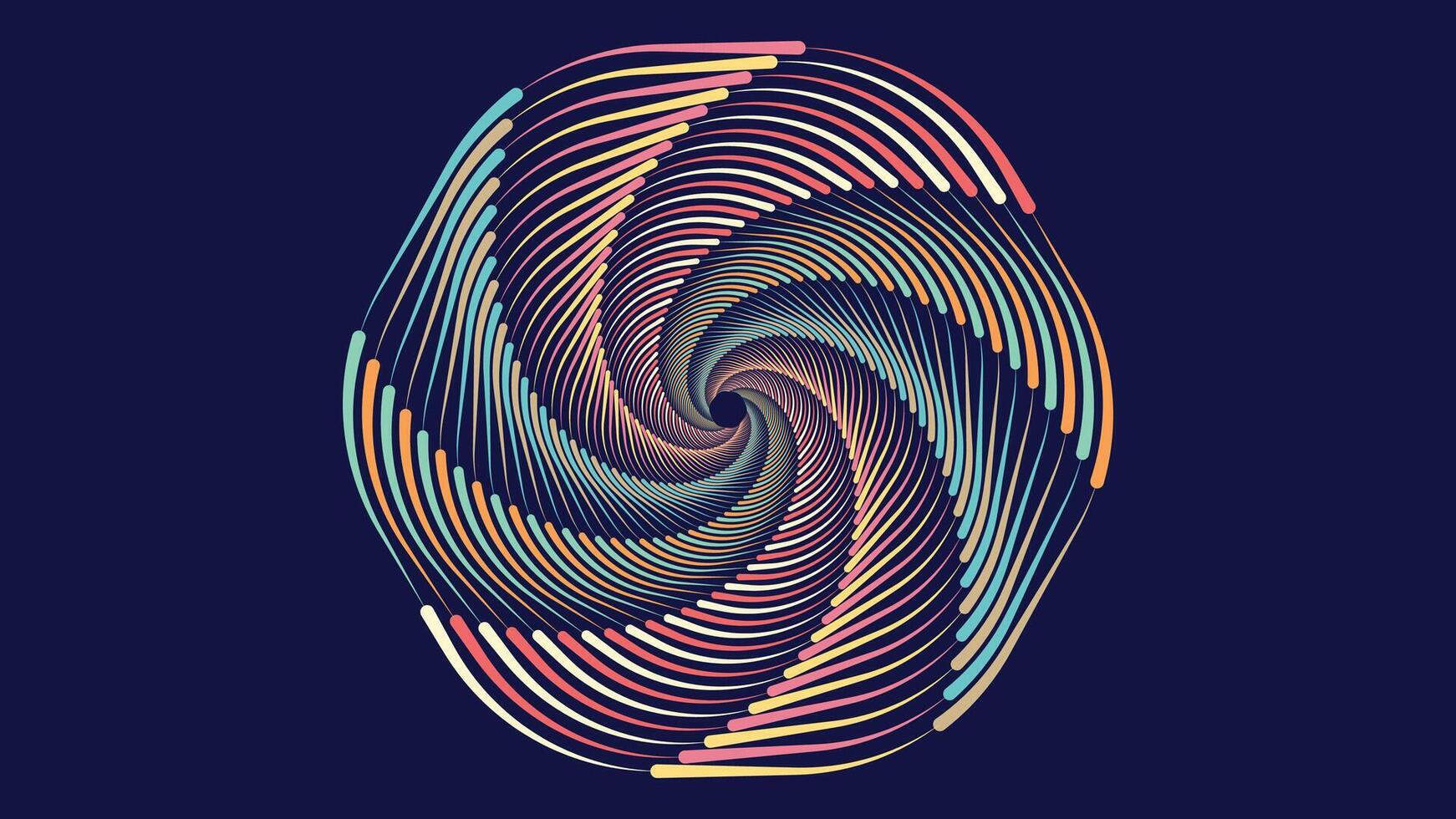 Abstract spiral spinning round vortex style urgency creative background. vector