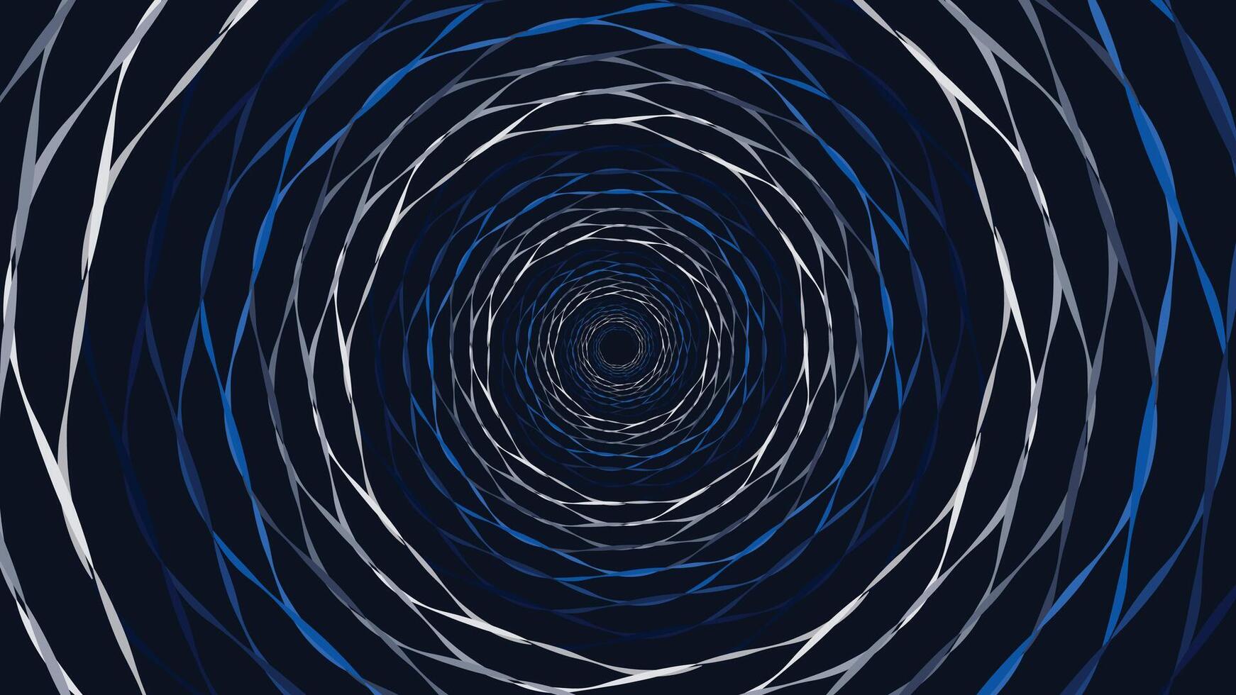 Abstarct spiral vortex style spinning round symbol background in dark blue color. vector