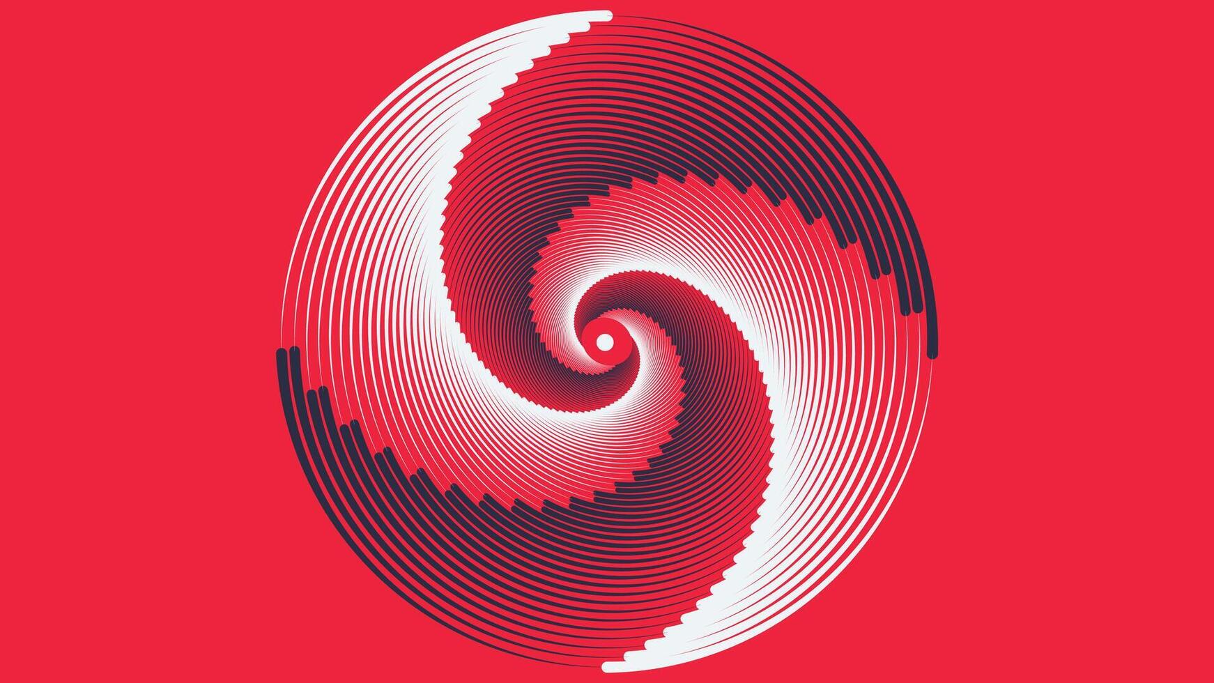 Abstract round vortex style spinning urgency red color contrast background. vector