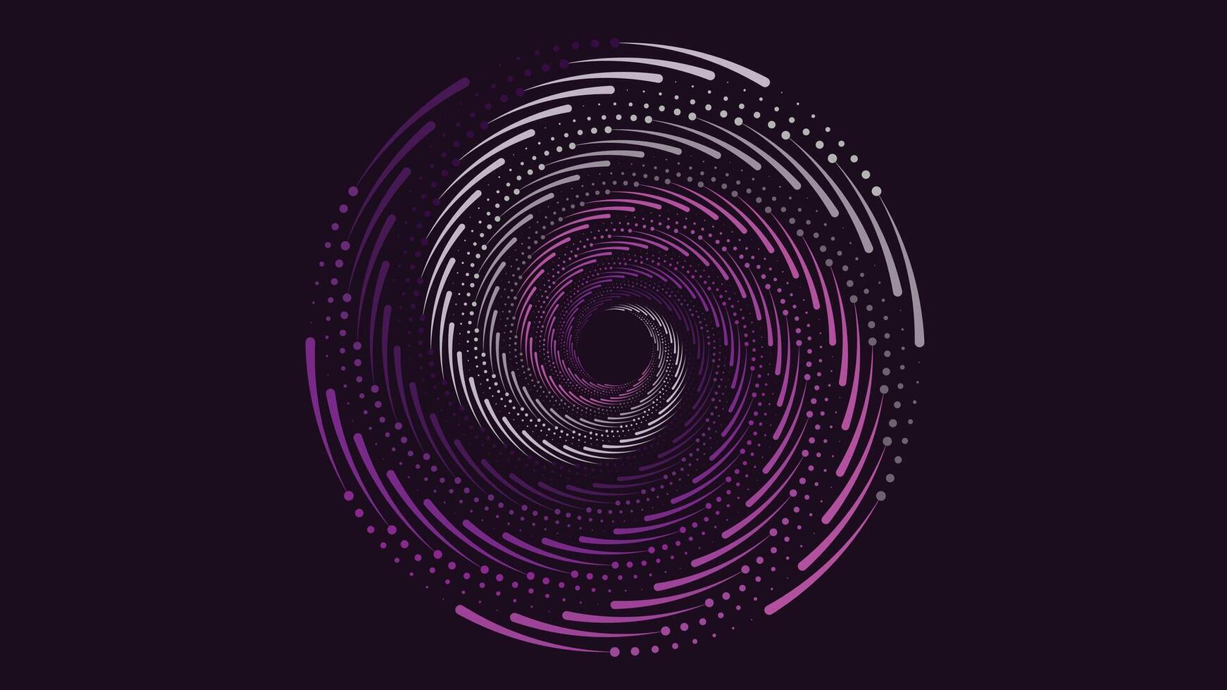 Abstarct spiral round vortex style background in dark purple color. vector