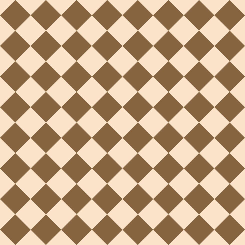 geométrico ajedrez sin costura modelo. beige diamantes en un marrón antecedentes. vector