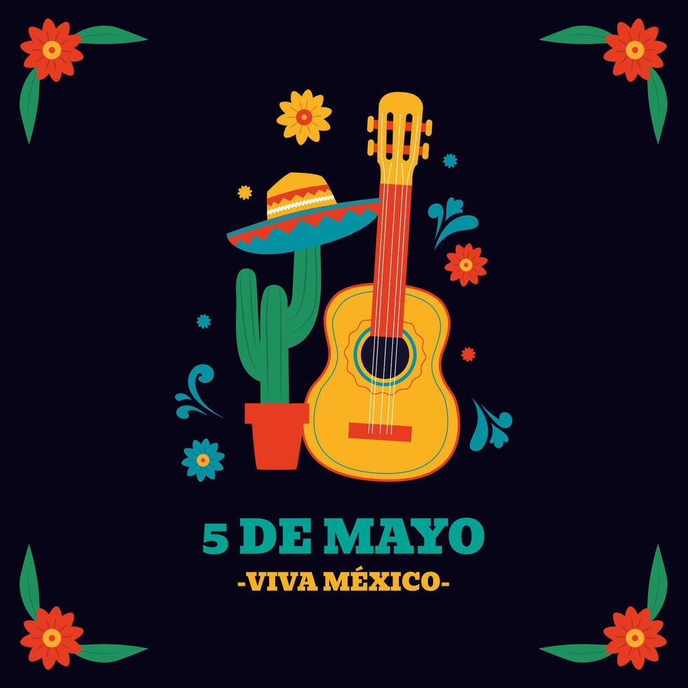 Flat cinco de mayo celebration illustration vector