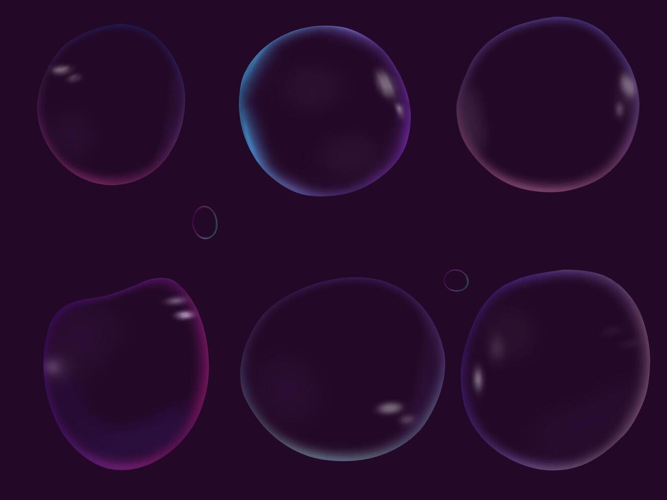 translucent liquid bubble shape refraction vector