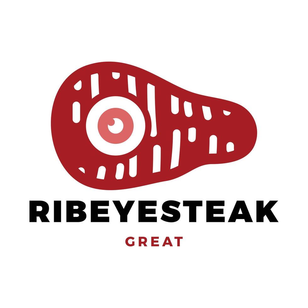 Ribeye Steak Icon Logo Design Template vector