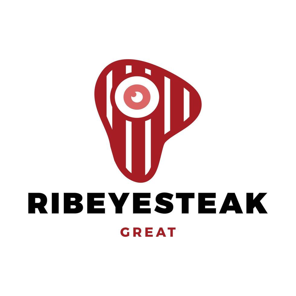 Ribeye Steak Icon Logo Design Template vector