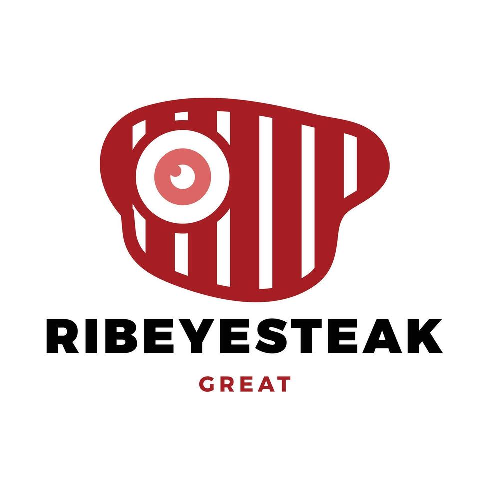 Ribeye Steak Icon Logo Design Template vector