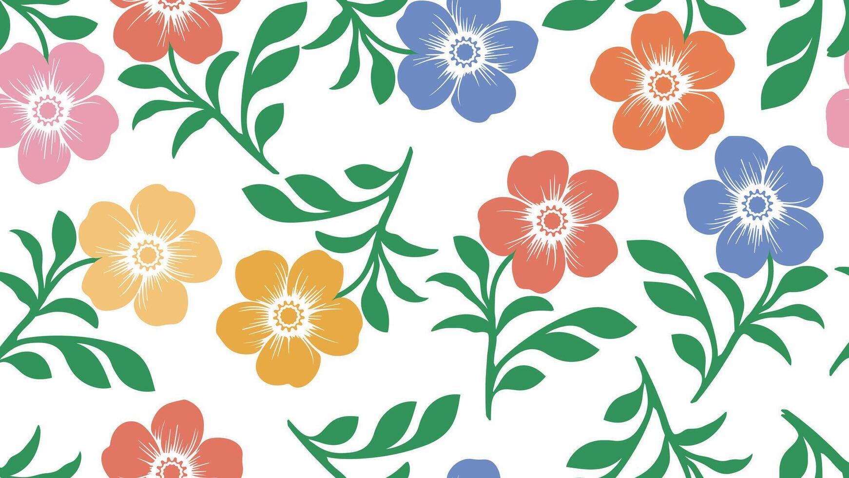 Seamless pattern with flowers roses, floral illustration in vintage style. Illustration. vector