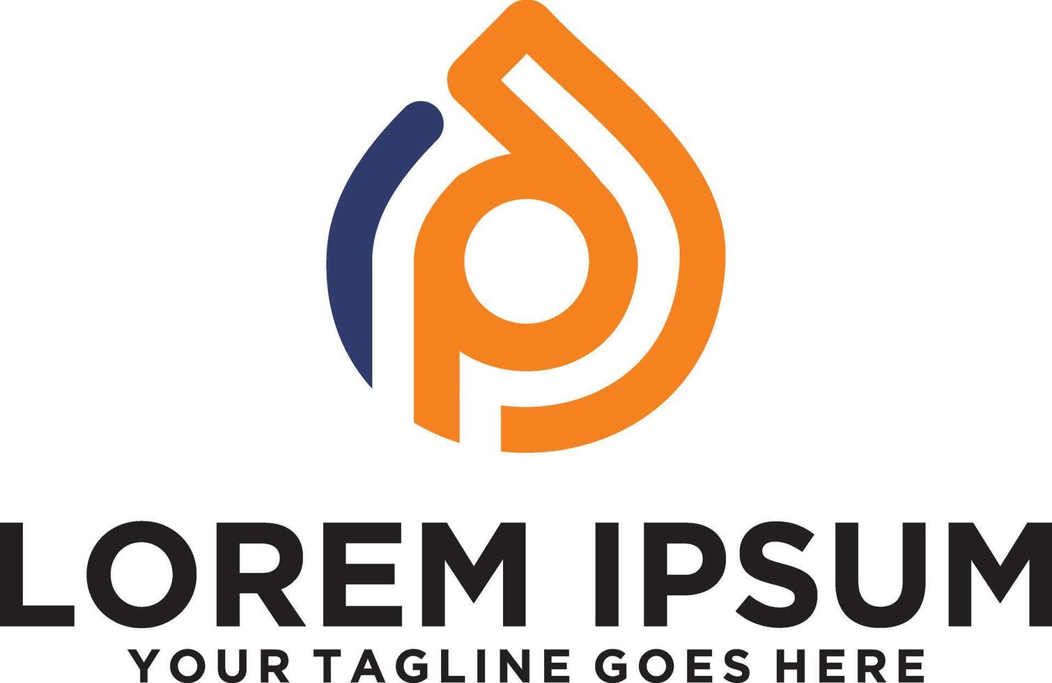 Letter P Water Drop logo vector