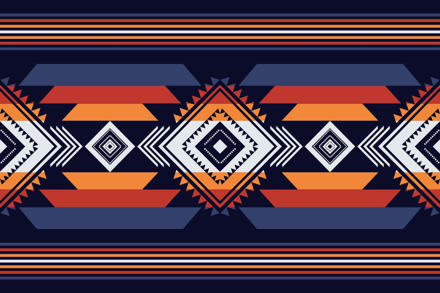 Aztec southwest border pattern. Native American southwestern geometric stripes seamless pattern. Ethnic southwest pattern use for textile, border, tablecloth, table runner, runner rug, etc. vector