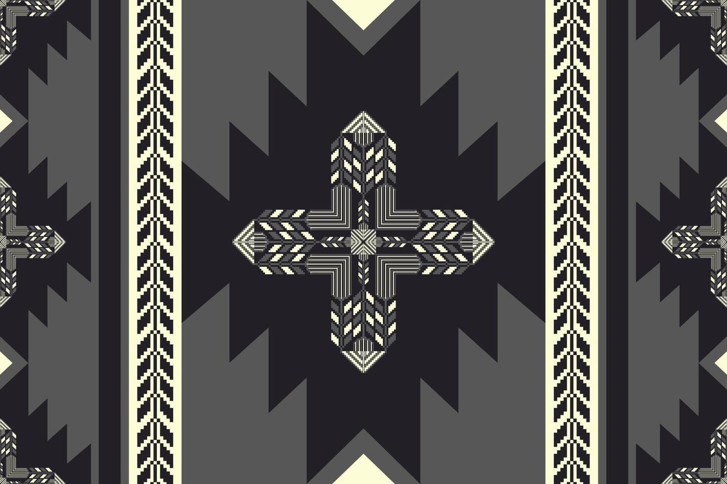 Southwest native American geometric pattern. Aztec southwestern embroidery seamless pattern rustic bohemian style. Ethnic geometric pattern use for fabric, textile, home decoration elements. vector