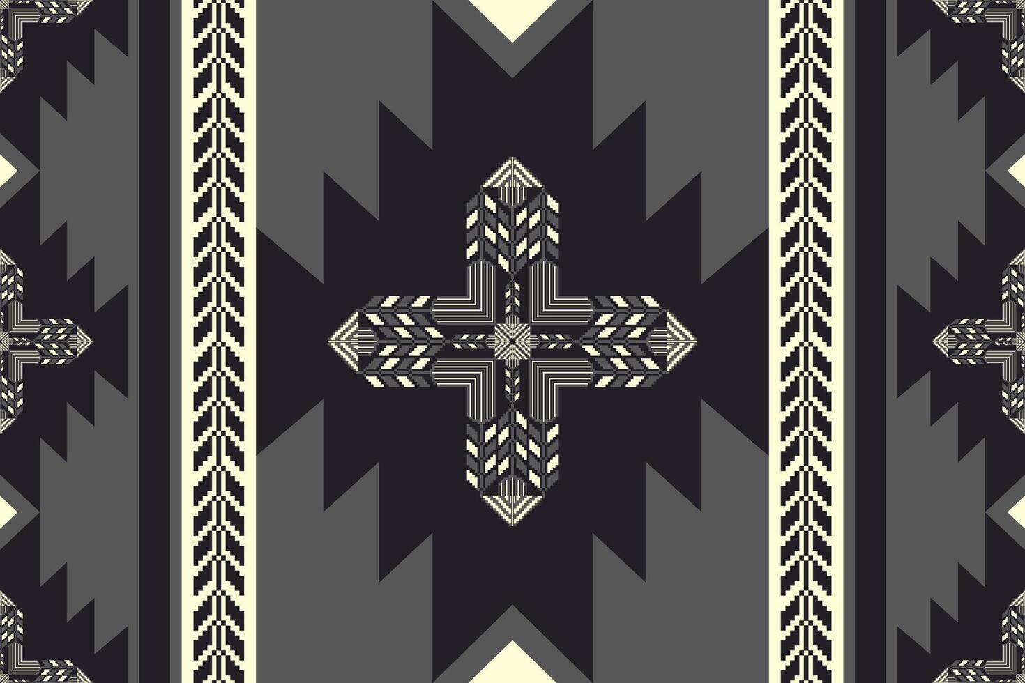 Southwest native American geometric pattern. Aztec southwestern embroidery seamless pattern rustic bohemian style. Ethnic geometric pattern use for fabric, textile, home decoration elements. vector