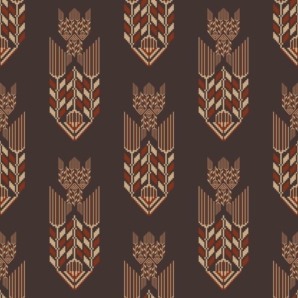 Ethnic embroidery geometric pattern. Embroidery folk geometric chevron herringbone shape seamless pattern. Ethnic geometric pattern use for fabric, textile, home decoration elements, upholstery vector