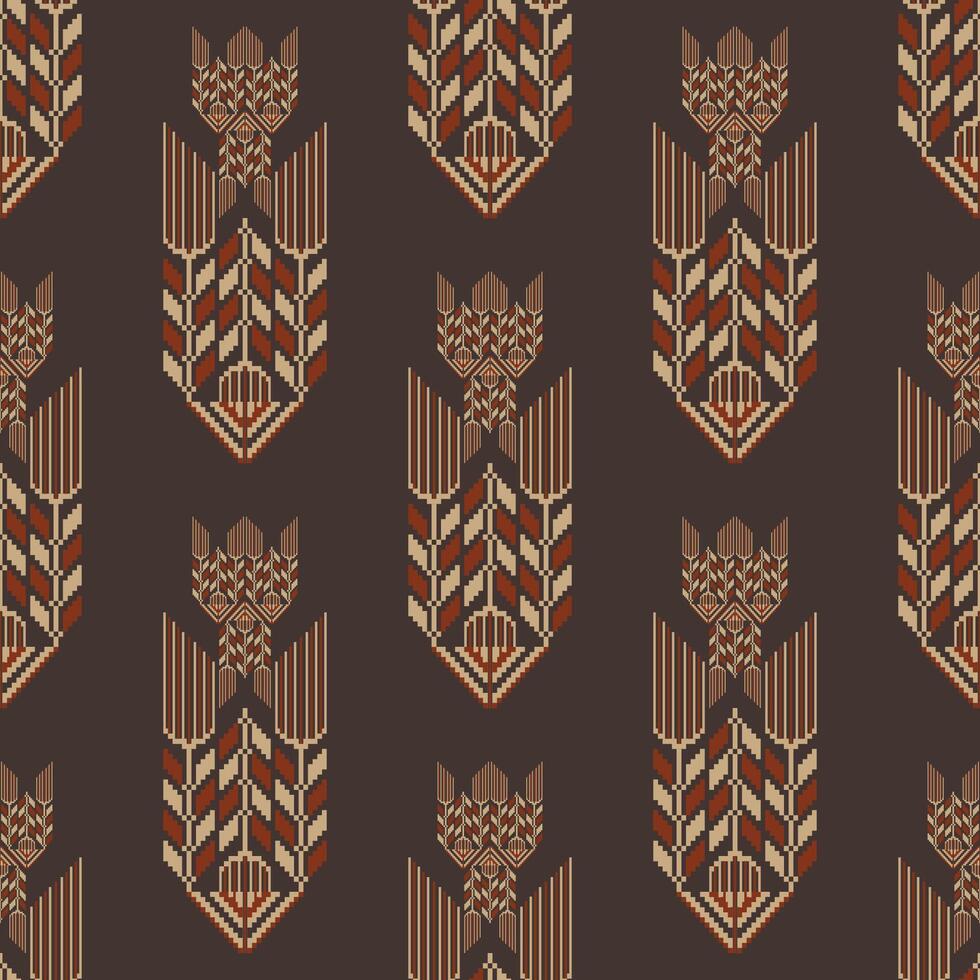 Ethnic embroidery geometric pattern. Embroidery folk geometric chevron herringbone shape seamless pattern. Ethnic geometric pattern use for fabric, textile, home decoration elements, upholstery vector