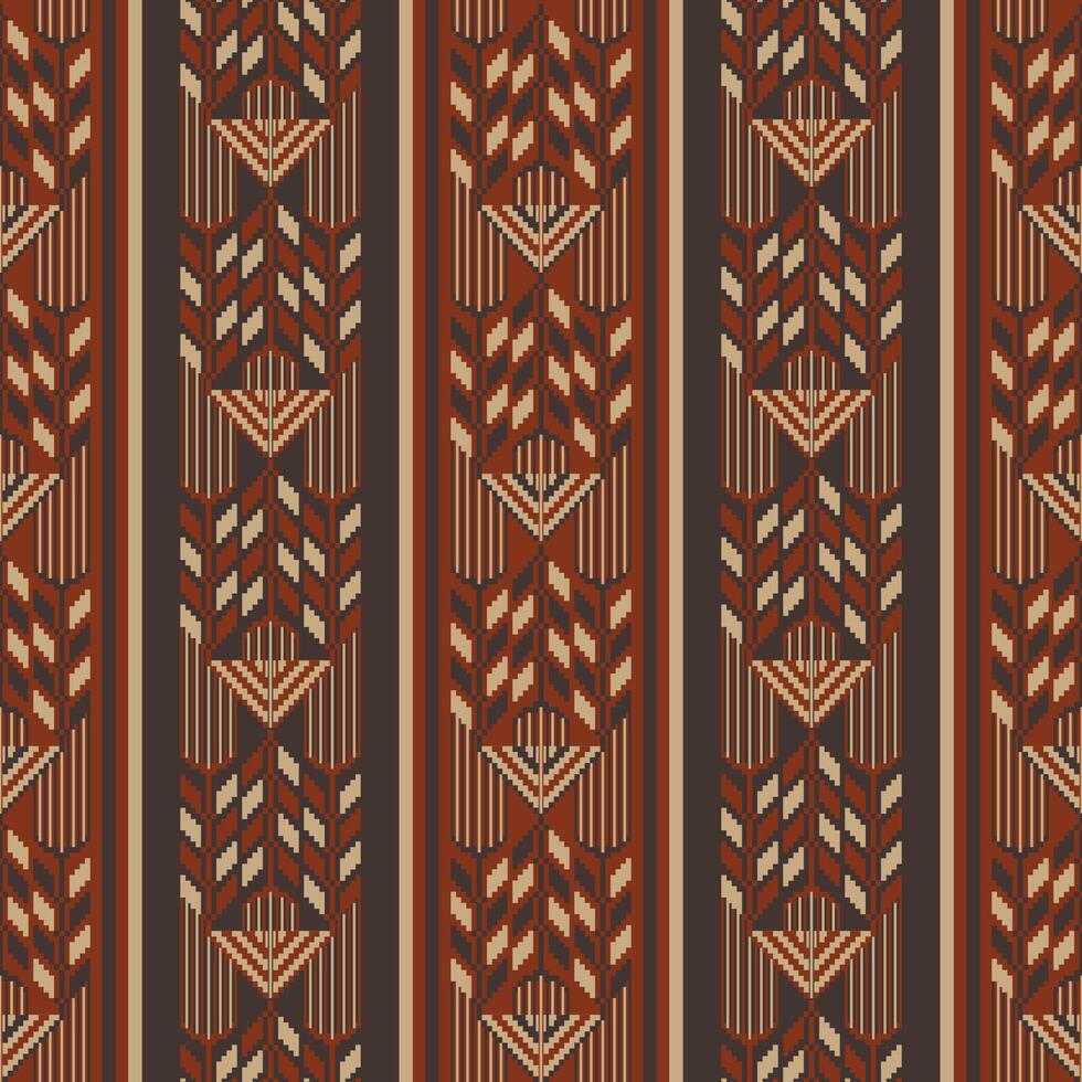 Ethnic embroidery geometric stripes pattern. Embroidery folk geometric chevron herringbone stripes seamless pattern. Ethnic stripes pattern use for fabric, textile, home decoration elements. vector