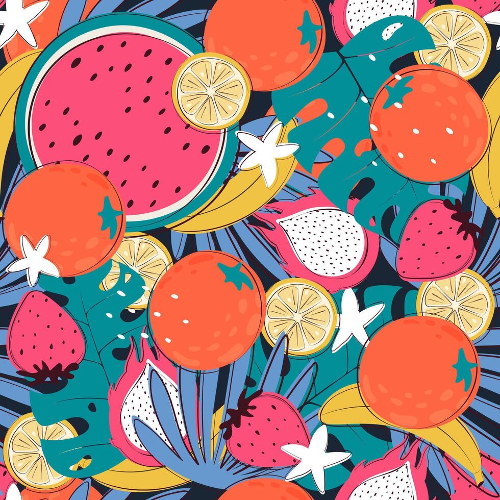 tropical frutty background vector