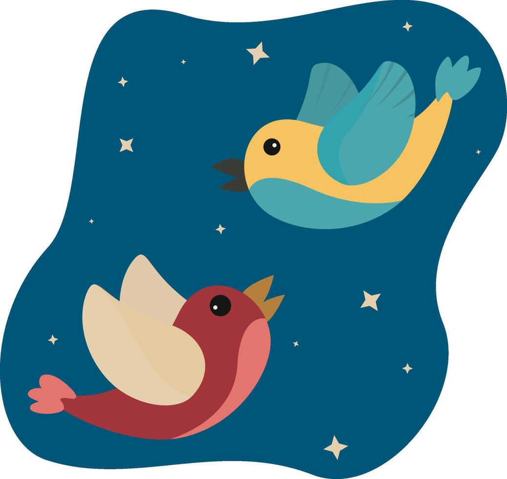 couple of cartoon birds vector