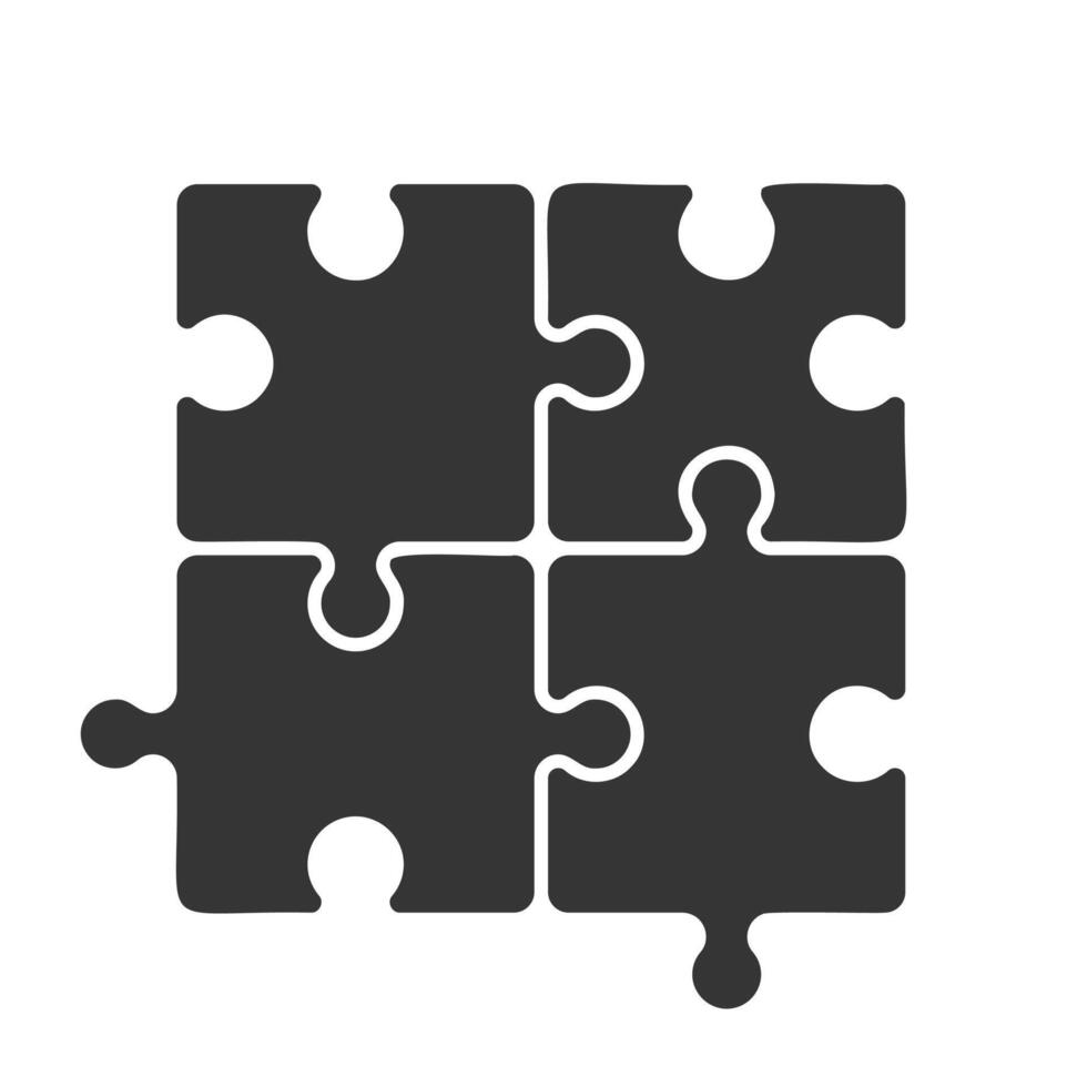 puzzle four pieces vector