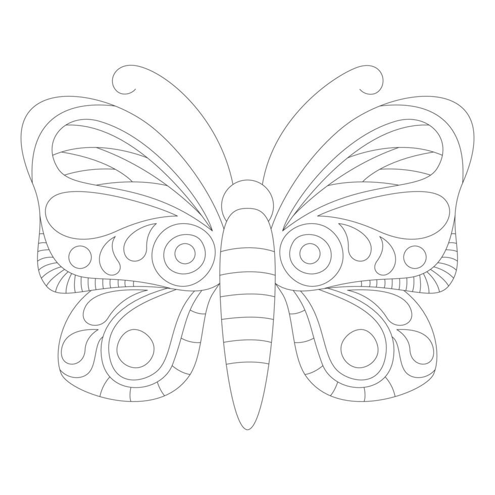 butterfly coloring page vector
