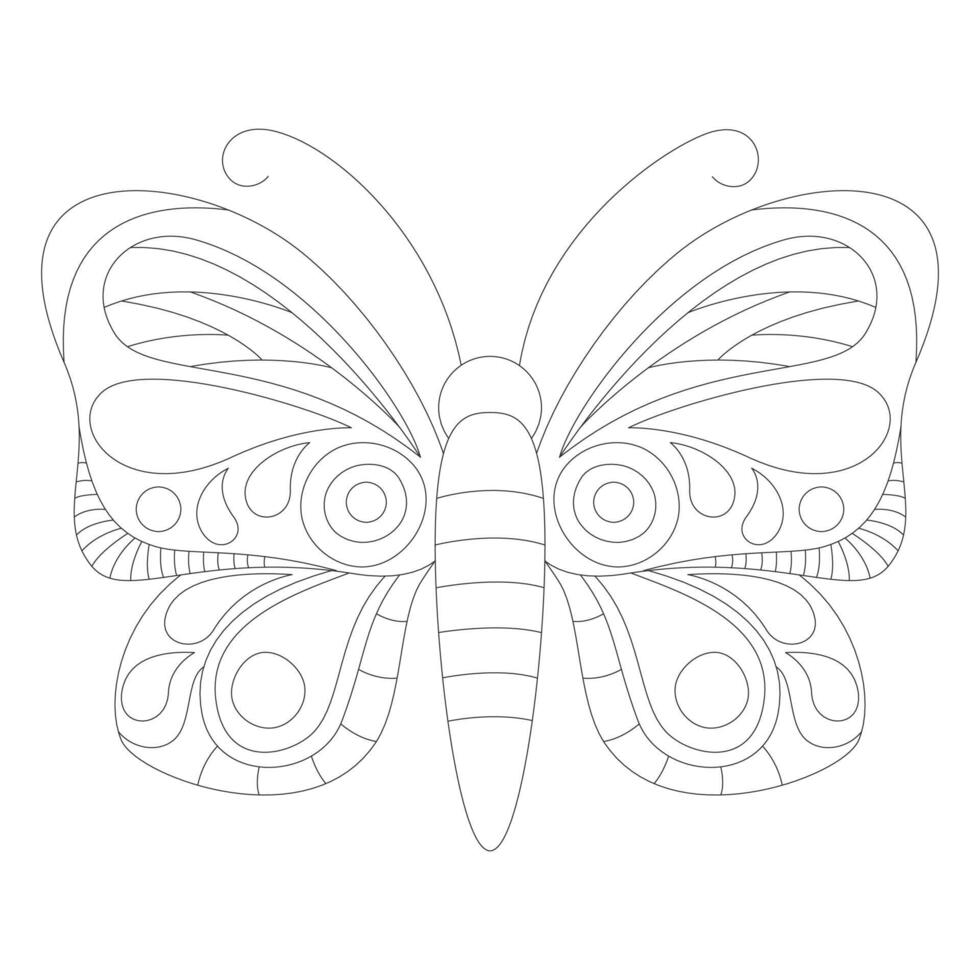 butterfly coloring page vector