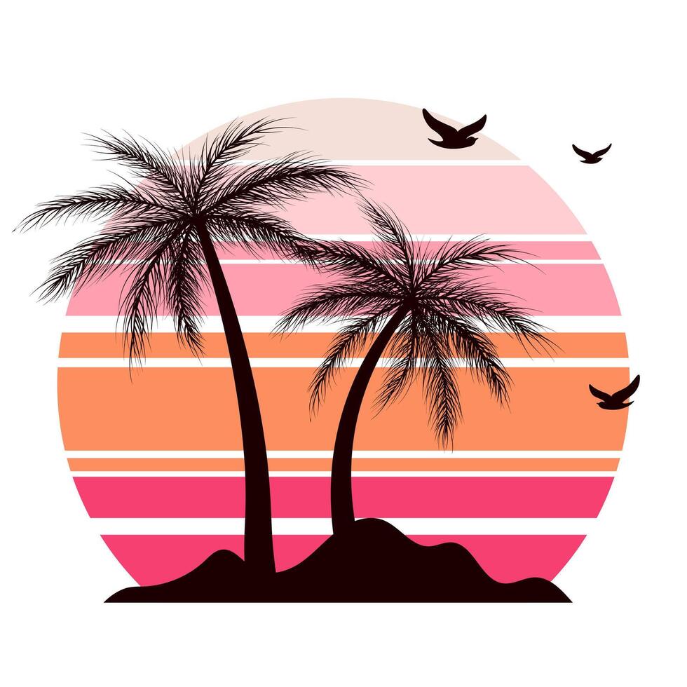 palm silhouettes illustration vector