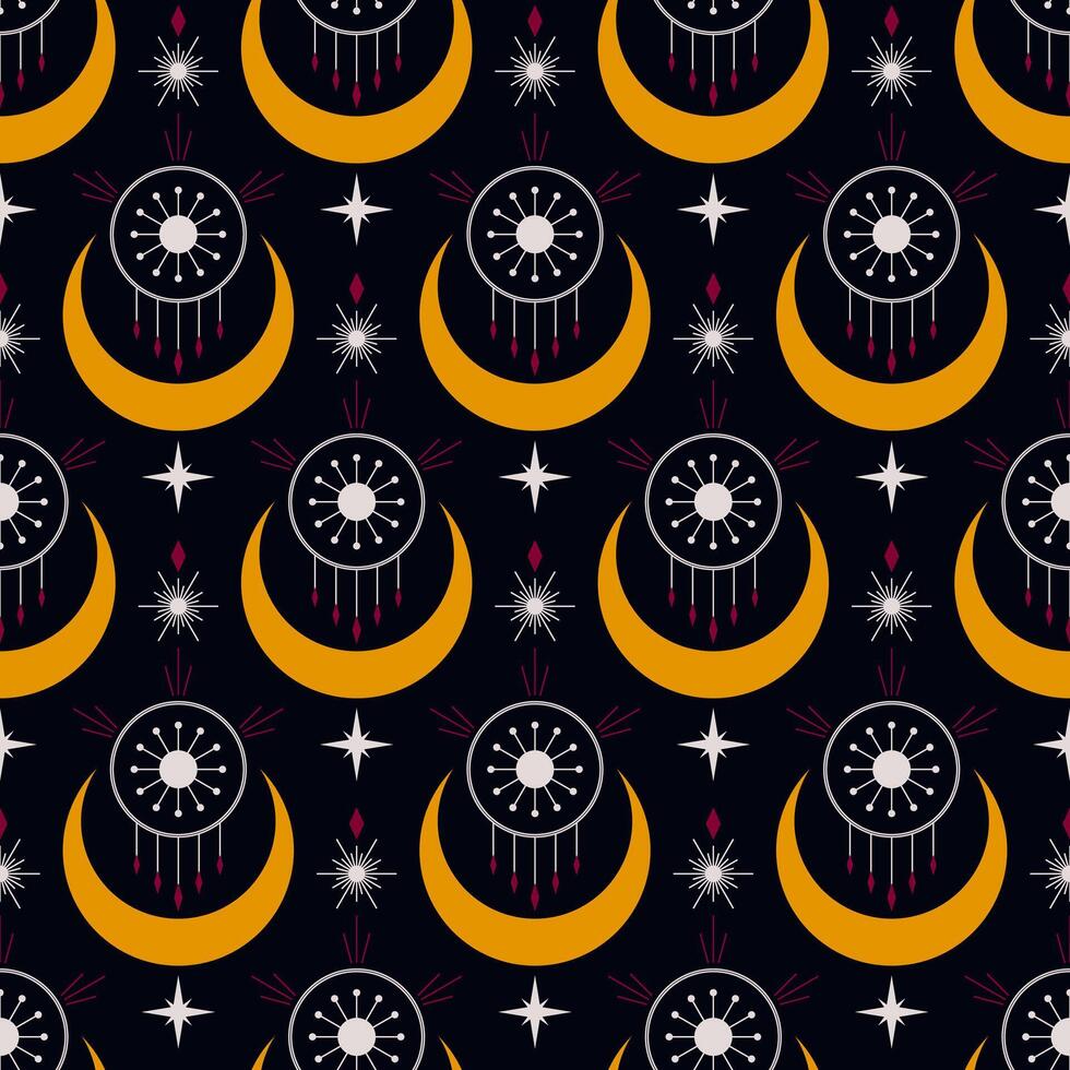 seamless pattern with moon vector