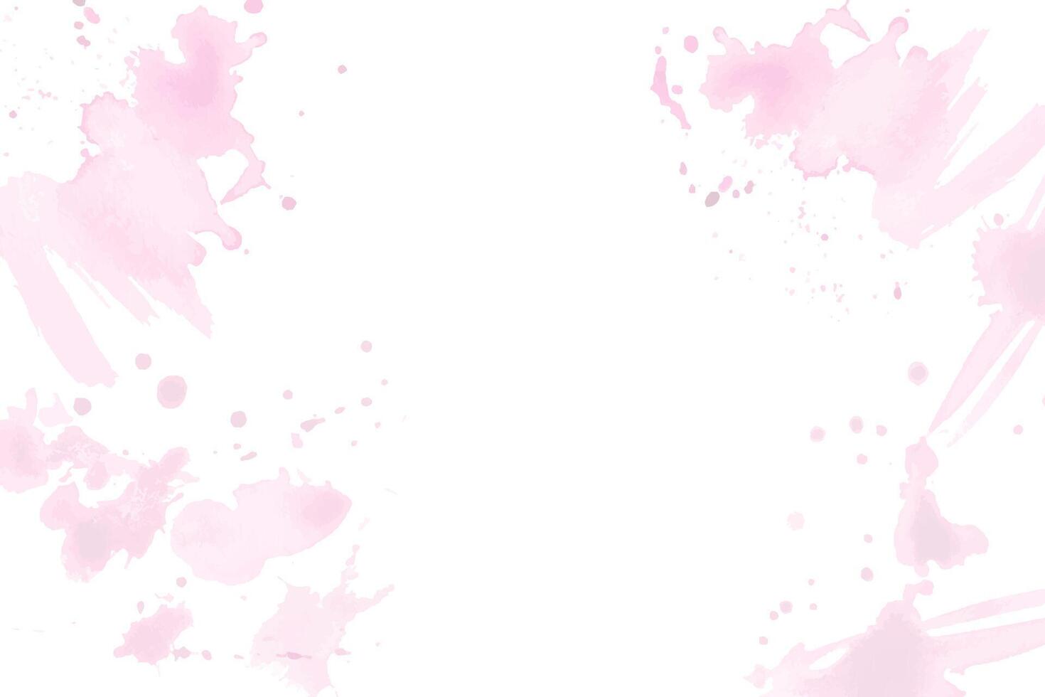 Watercolor rectangular frame or banner with illustration of delicate blue and pink abstract splashes stains in round. Handmade, isolated vector