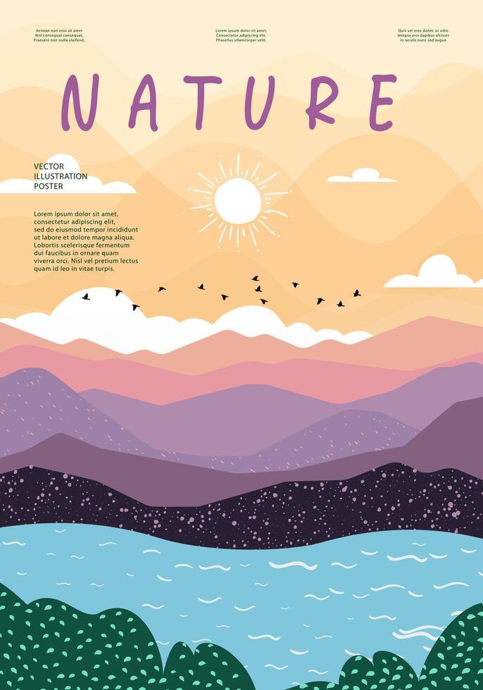 naturaleza y paisaje. ilustración. vector