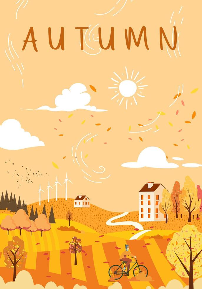 illustration of the autumn season. vector