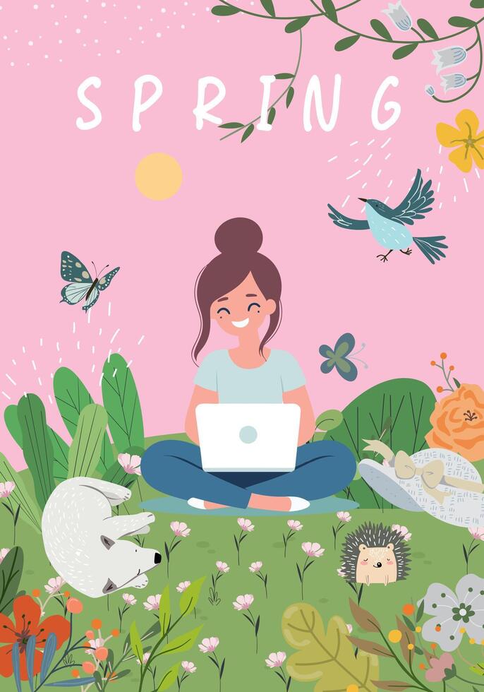 illustration of the spring season. vector