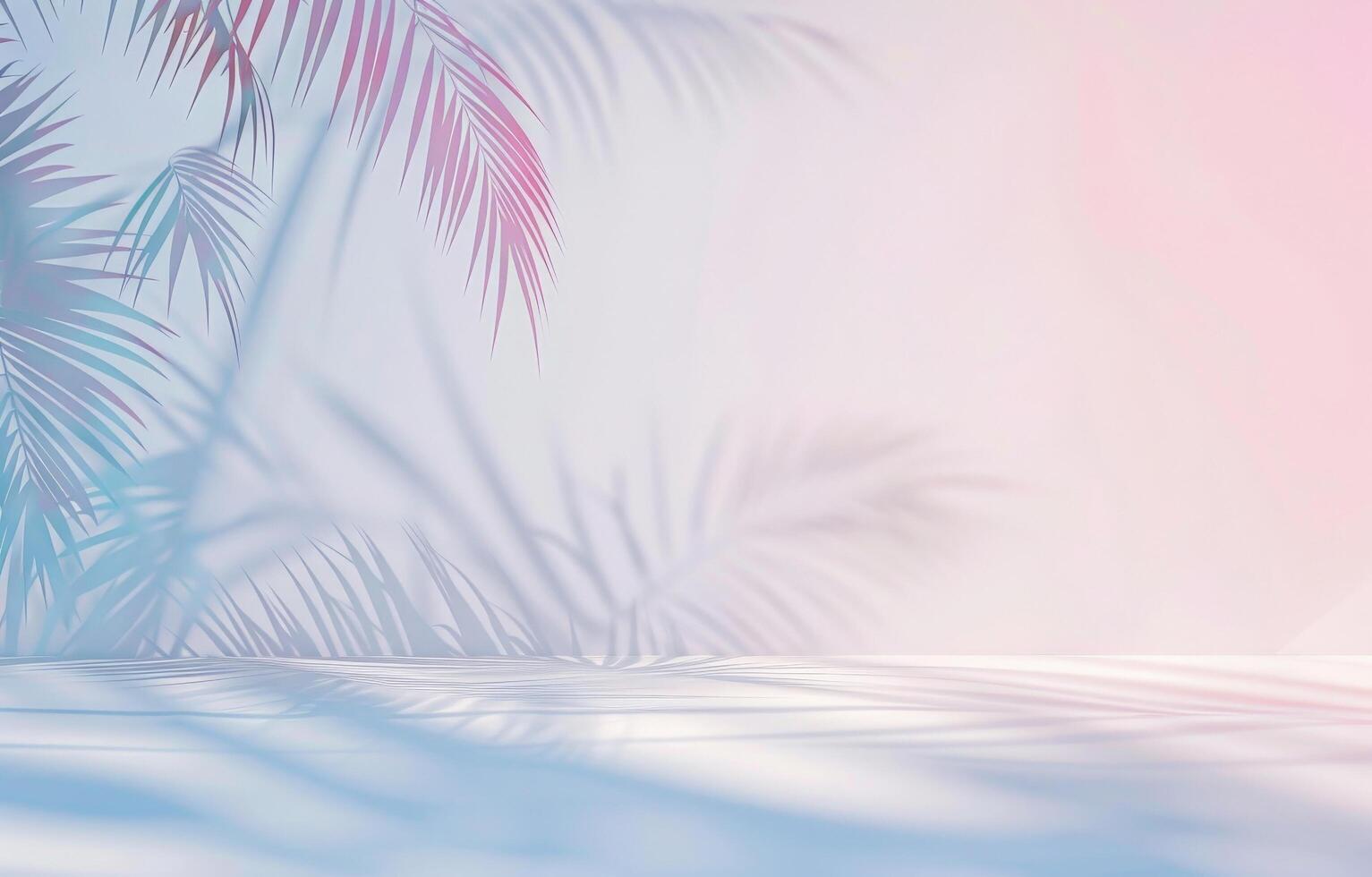 Blurry Palm Tree Against Pink and Blue Background photo