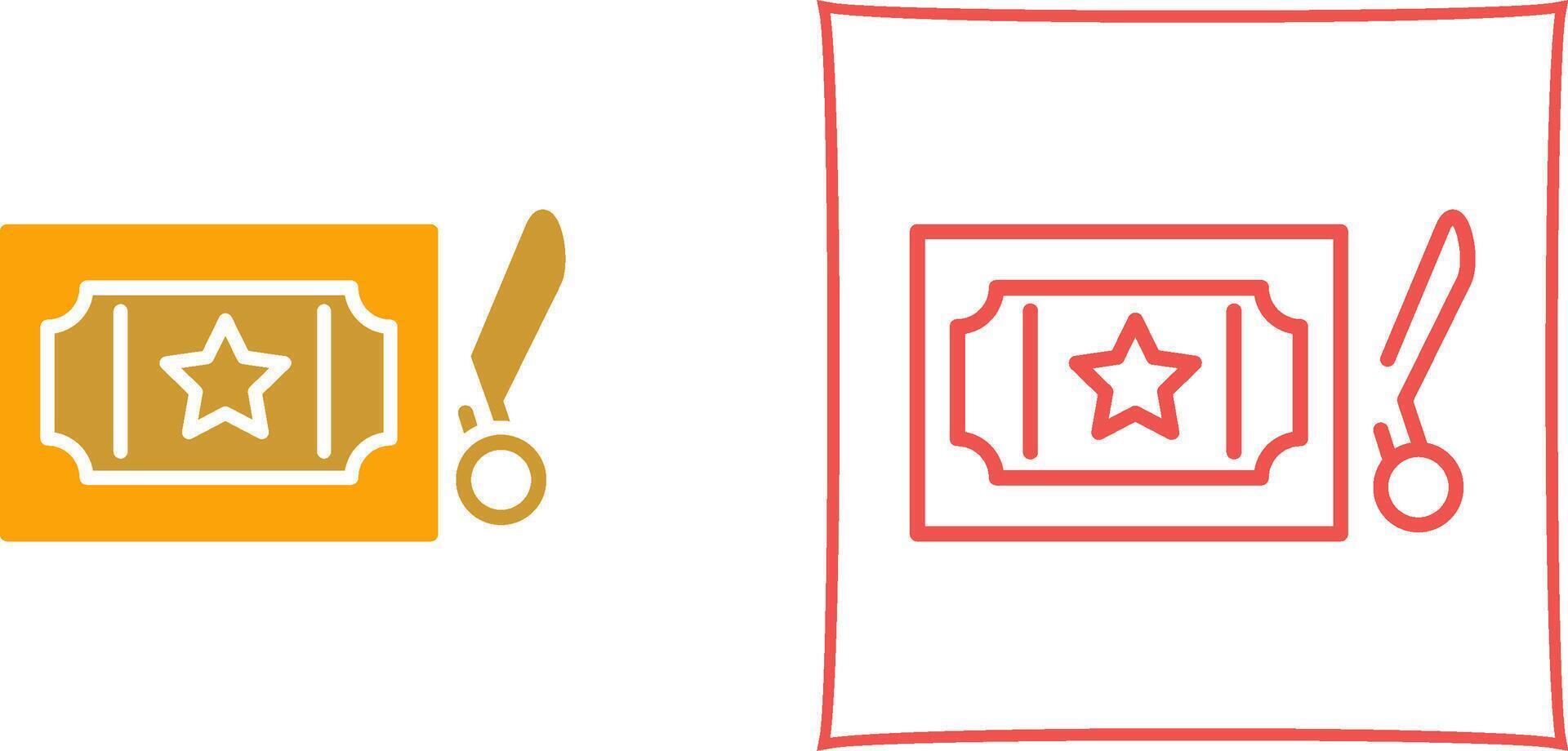 Scissor Ticket Icon Design vector