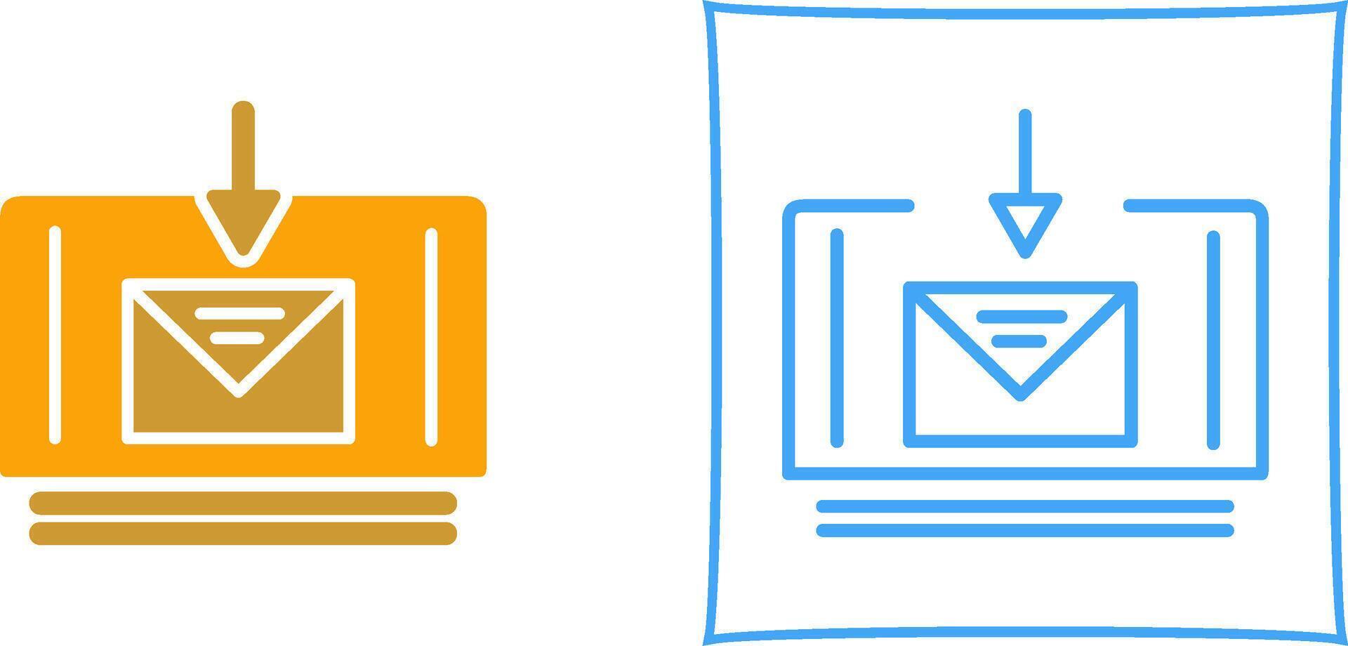 Mail Download Icon Design vector