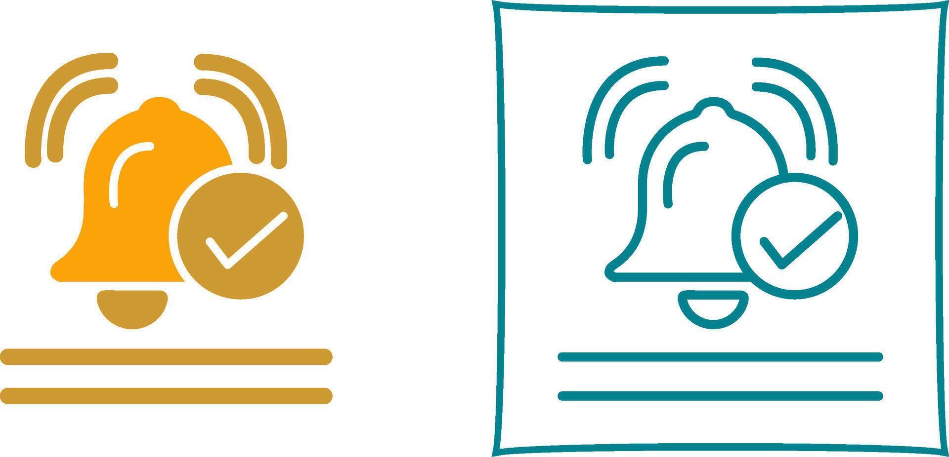 Approve Bell Icon Design vector