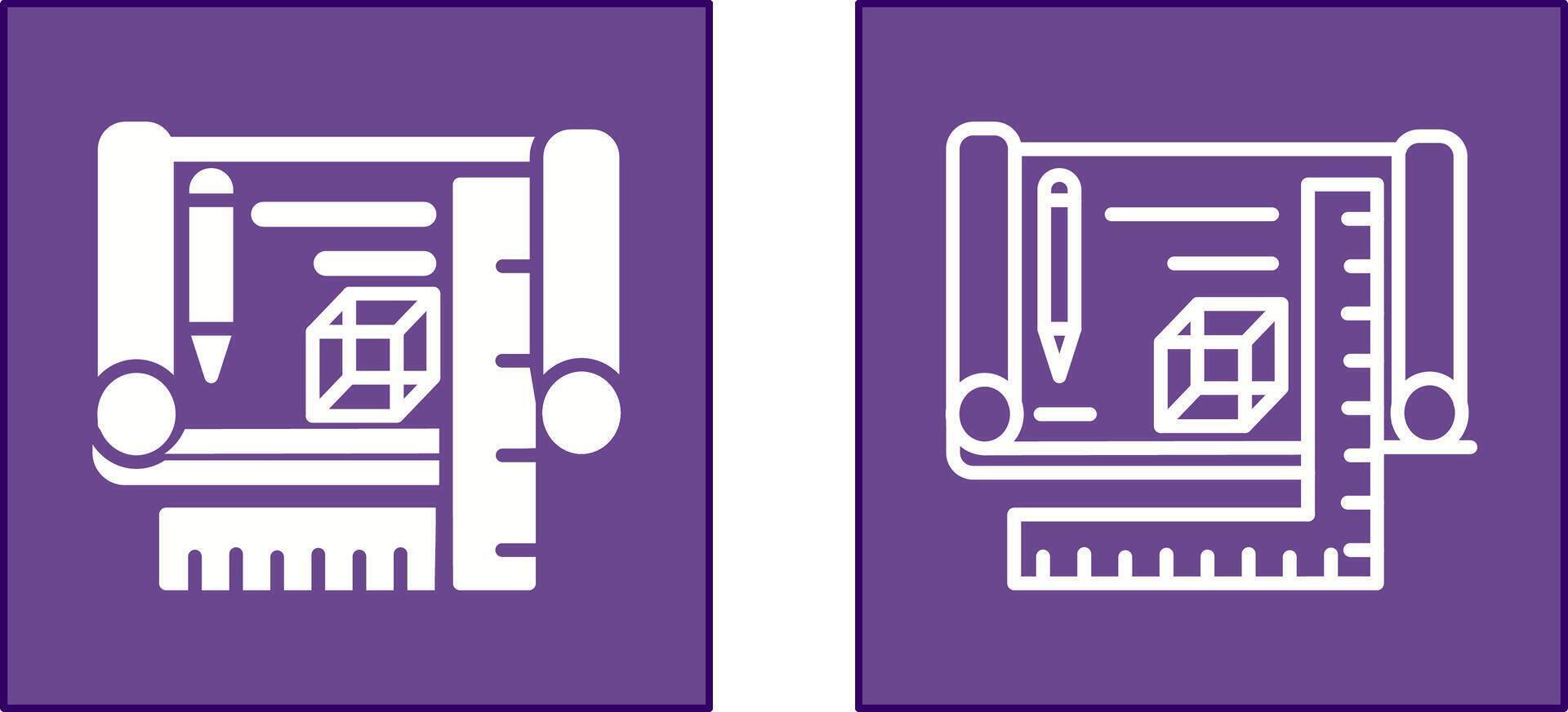 Blueprints Icon Design vector