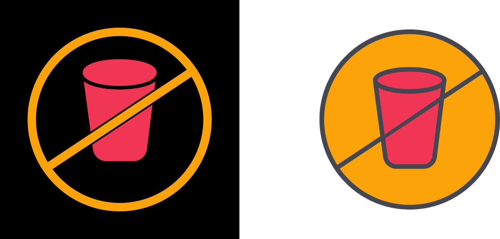 No Drinks Icon Design vector