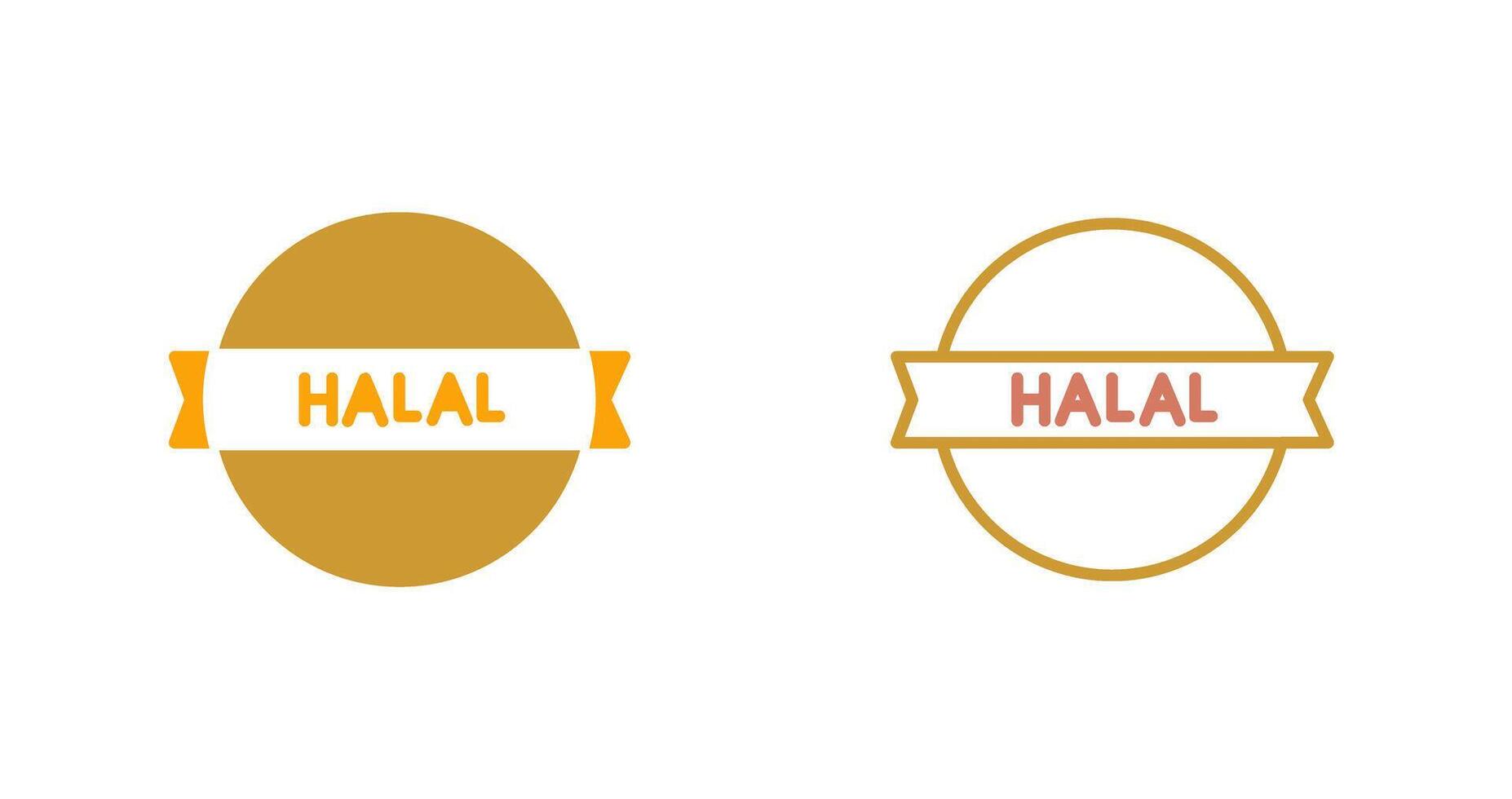 Halal Sticker Icon Design vector