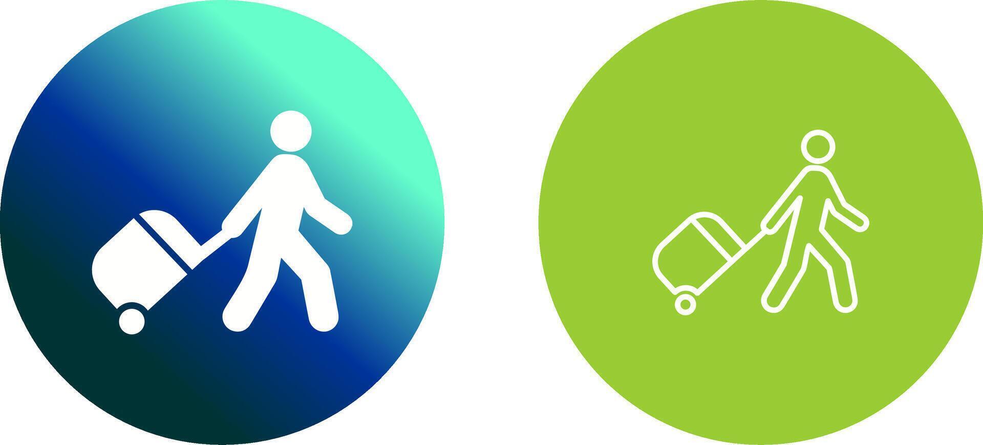 Walking With Luggage Icon Design vector