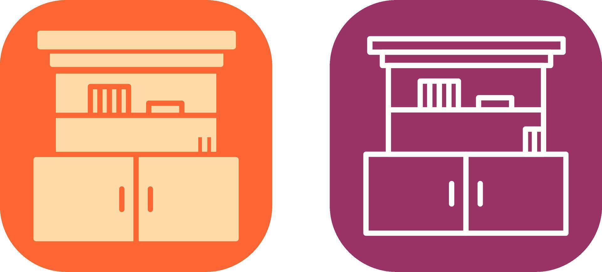 Cupboard with Shelves Icon Design vector