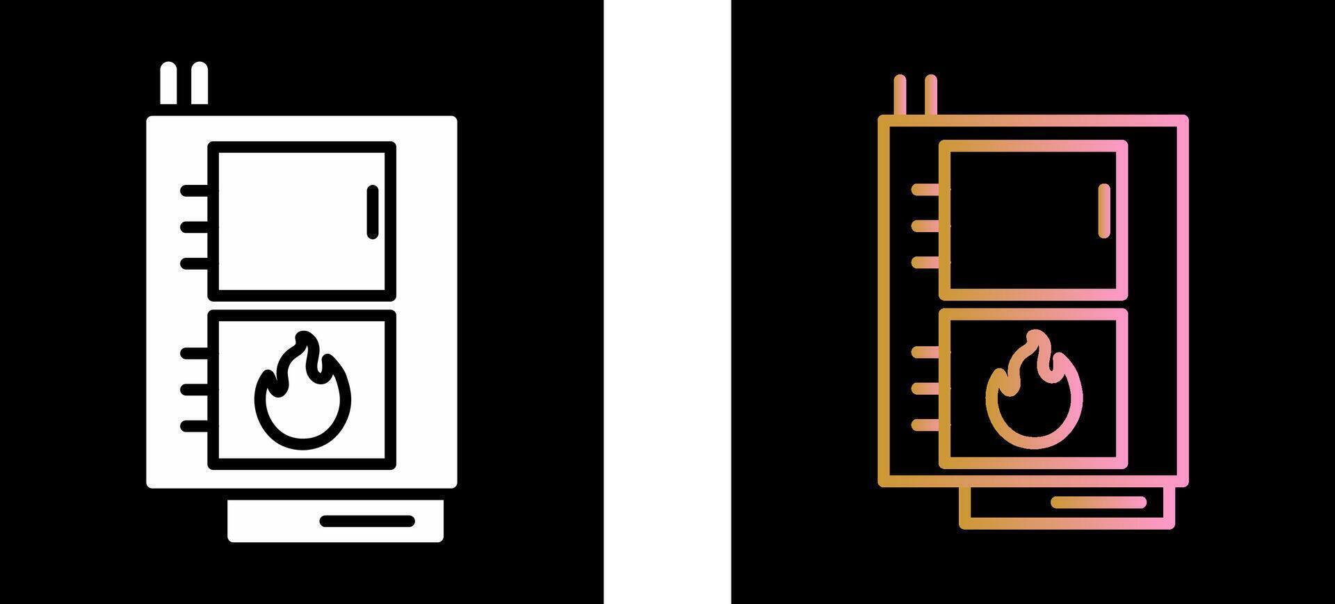 diseño de icono de caldera de combustible sólido vector