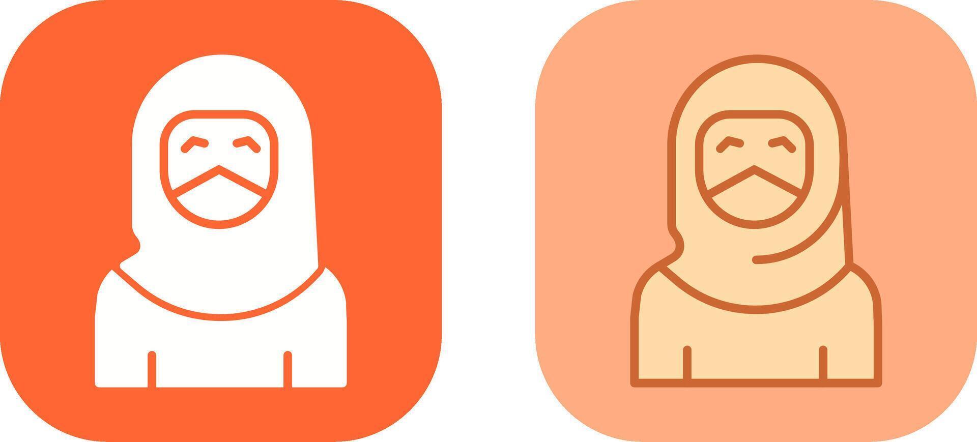 Woman with Niqab Icon Design vector