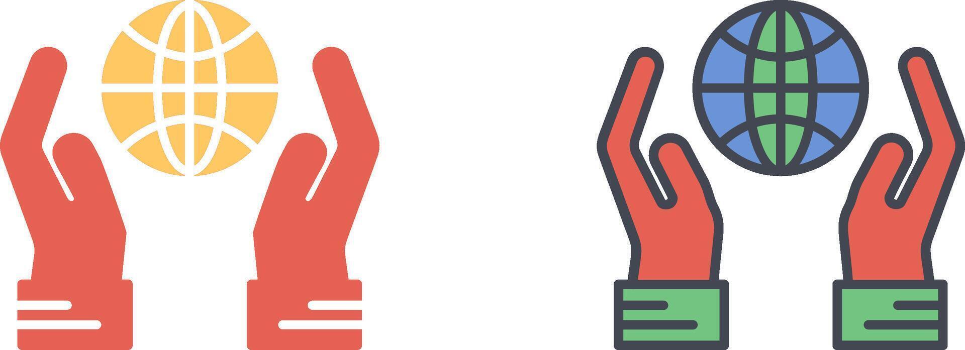 Globe Hand Icon Design vector
