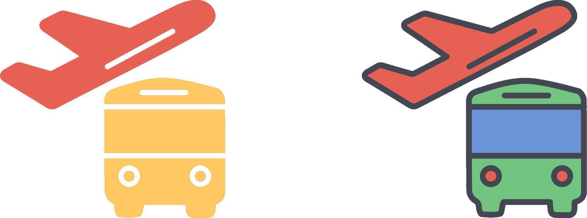 Bus On Airport Icon Design vector
