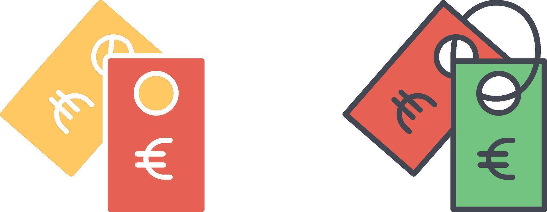 Euro Tag Icon Design vector