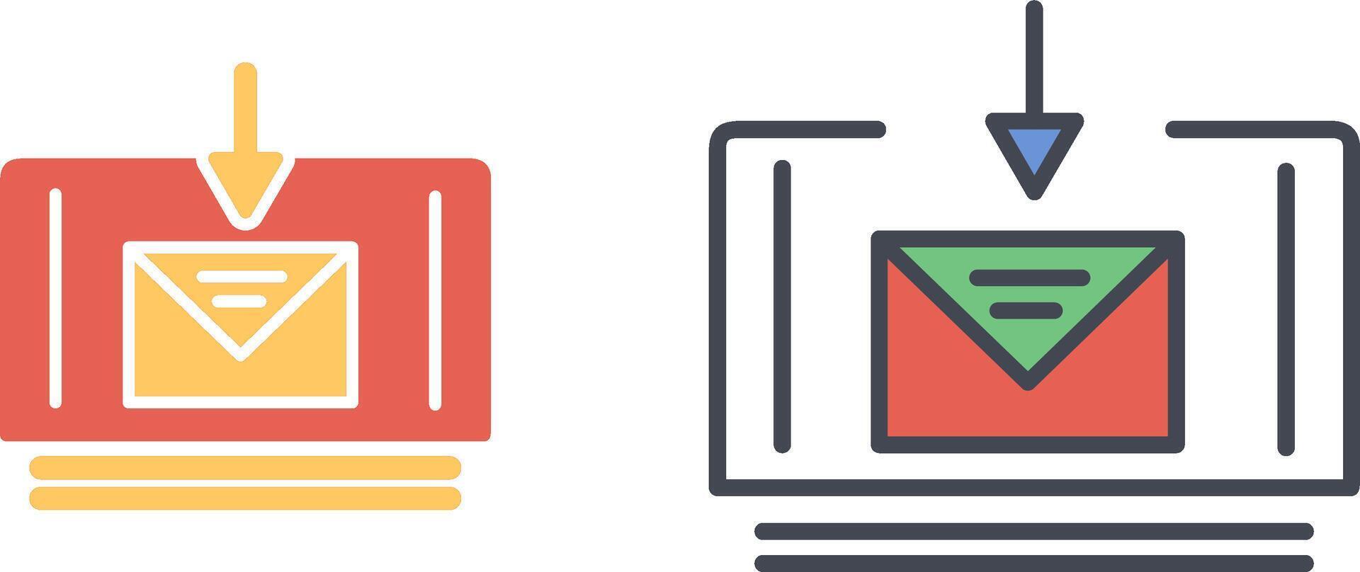 Mail Download Icon Design vector