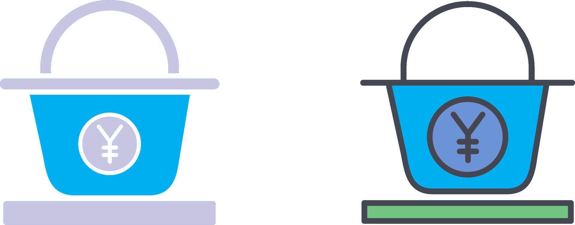 Yen Basket Icon Design vector
