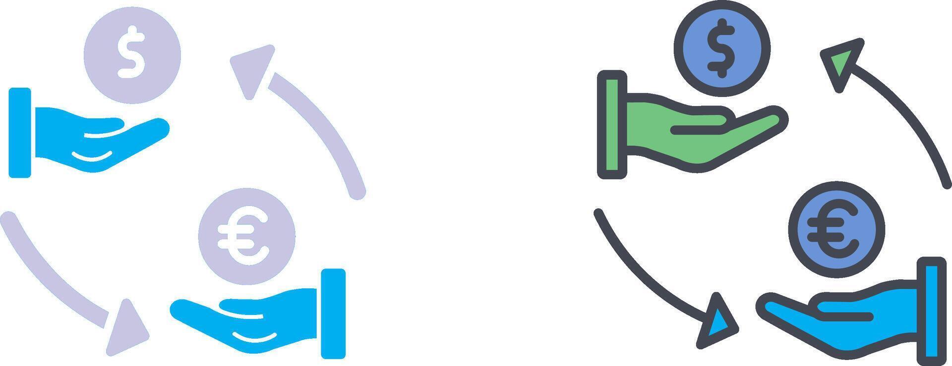 Dollar To Euro Icon Design vector