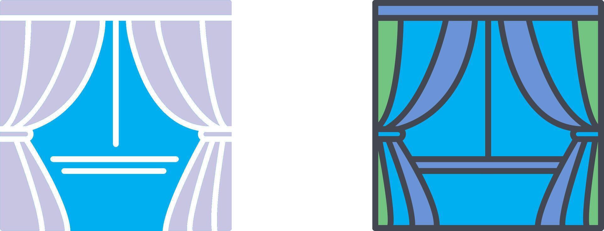Curtains Icon Design vector