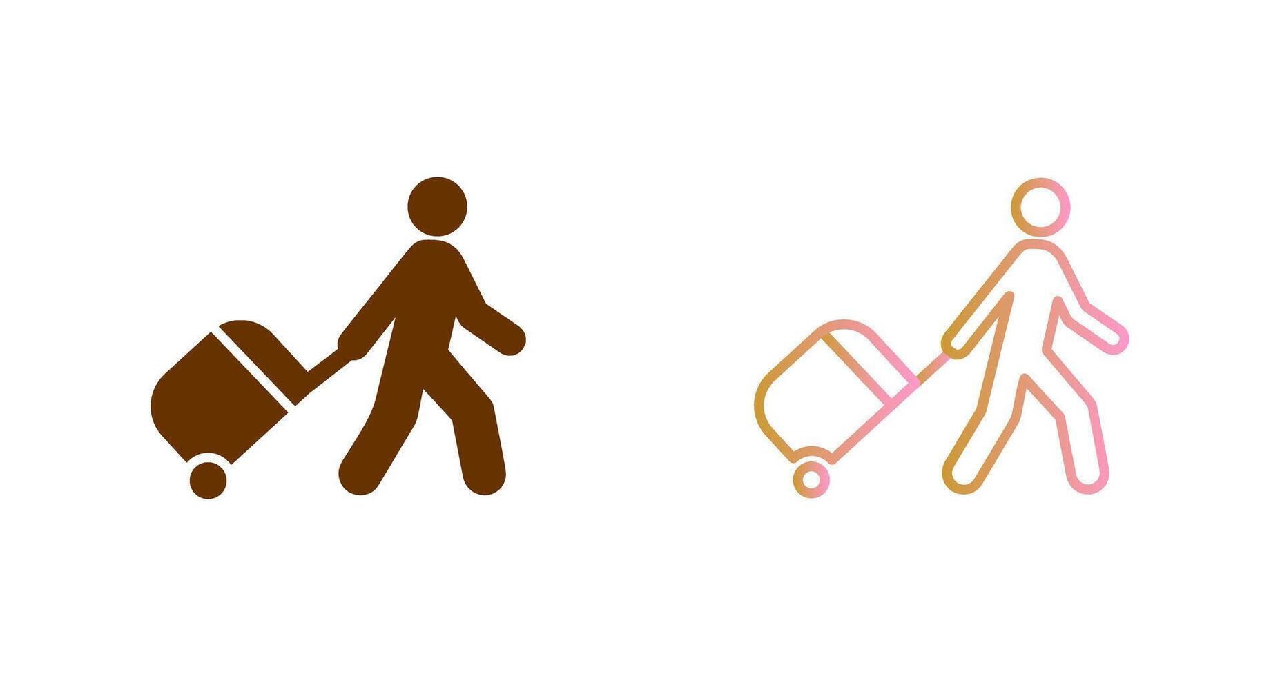 Walking With Luggage Icon Design vector