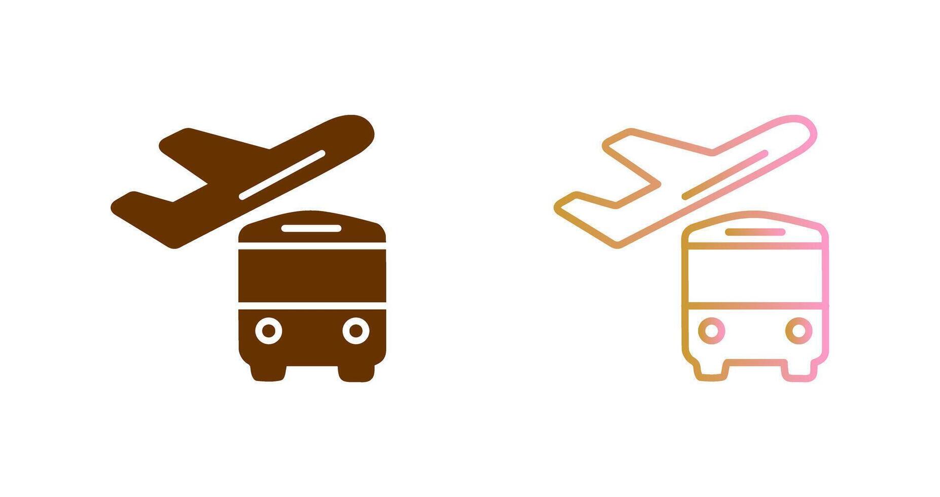Bus On Airport Icon Design vector