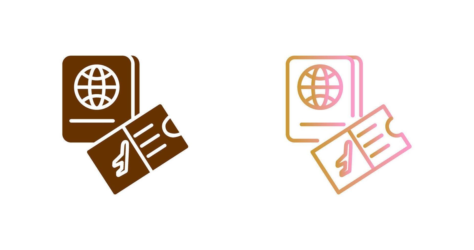 Ticket And Passport Icon Design vector